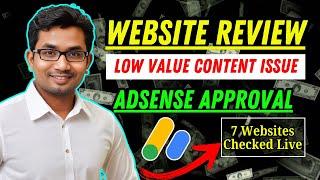 Website Review: Low Value Content Issue for AdSense Approval