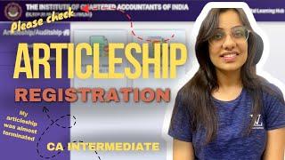 Blunder in Articleship Registration that I made #articleship #icai