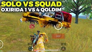 O'ZBEKCHA 1VS4 GAMEPLAY/ SOLO VS SQUAD / PUBG MOBILE