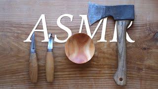 Carving a Small Wooden Bowl - ASMR Wood Carving