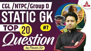 Top 20 Static GK Questions for SSC CGL/NTPC/Group D #7 | GK GS By Pawan Moral Sir