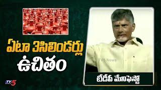 Yearly 3 Cylinders | Chandrababu Naidu | Mahanadu | TDP Manifesto | Tv5 News Digital