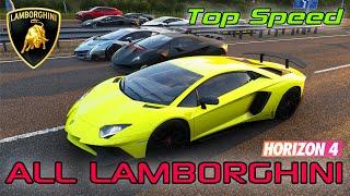 Forza Horizon 4 Top 10 Fastest Lamborghini Cars | All Lamborghini Top Speed Battle All Upgraded