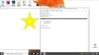 Рисуем пятиконечную звезду и заливаем ее в желтый цвет на Python