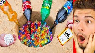 EXPERIMENT Coca Cola, Fanta, Sprite VS. Mentos und Orbeez