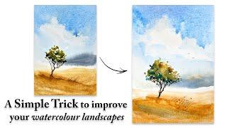 A Simple Trick to Improve your Watercolour Landscapes - Suitable for Beginners | Loose Style