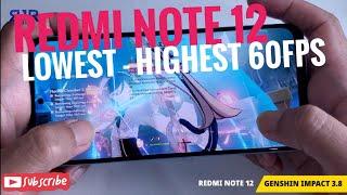 Redmi Note 12 Gaming Test Genshin Impact | Gameplay Lowest - Highest Graphics