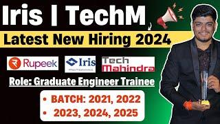 IRIS GET Hiring | Tech Mahindra, Rupeek, Scaler Hiring | OFF Campus Drive 2025, 2024, 2023-2021