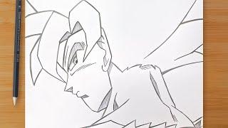 How to DRAW GOKU ULTRA INSTINCT SIGN  Step by Step Easy with Pencil