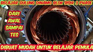 cara gulung dinamo blok sisir 3 phase pemula