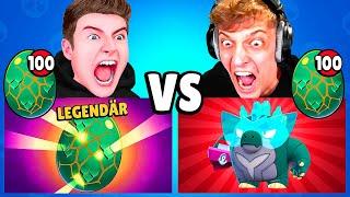 100 MONSTER EIER OPENING BATTLE!  Alle GODZILLA BUZZ SKINS gezogen in BRAWL STARS!