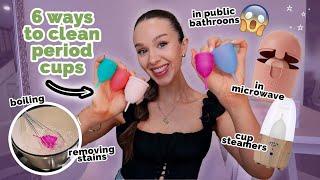 6 ways to clean your period cup - Wash, boil, steam, microwave, UV light, remove stains
