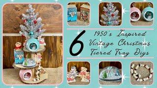 6 Easy Vintage Christmas Tiered Tray DIYs