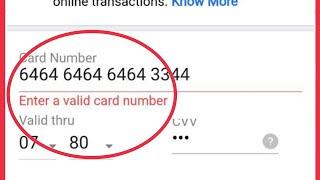 Flipkart Fix Enter a vaild card number Problem Solve  on Debit Card & Credit Card in Flipkart