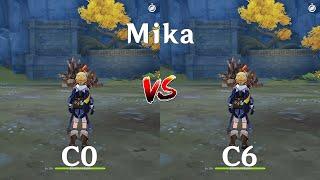 C0 Mika vs C6 Mika ! How much is the Difference? Gameplay COMPARISON [ Genshin Impact ]
