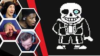 Let's Players Reaction To Sans His First Attack | Undertale (Genocide)