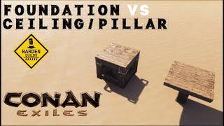 Conan Exiles: Foundation vs Pillar/Ceiling Combo (Tutorial/ No Mods)