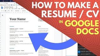 How to Make a Resume on Google Docs in Google Drive