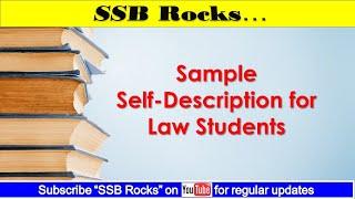 Sample Self-Description for Law Students: CDS, OTA, JAG & SSB Prep