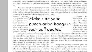 Adobe InDesign Tutorial - Hanging punctuation for pull quotes