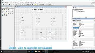 Project on Pizza Order in visual basic 6.0