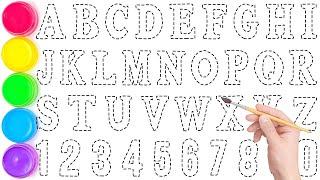 ABCDEFGHIJKLMNOPQRSTUVWXYZ & 1234567890 / ABC & 123 / How to Draw ABCD & 1234 for Kids / KS ART