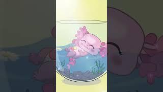 Cute Axolotl animation  #kawaii #animation #shorts