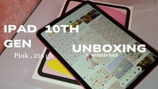 Unboxing Ipad 10th Gen in 2025 + accessories | 256 GB ( Pink ) | Malaysia