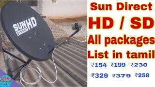 Sun Direct HD & SD packages List in Tamil / DTH Tutorial