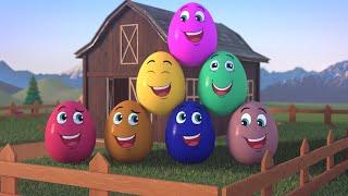 Learning Colors and Numbers Song | Colorful Eggs on the Farm. rad, Orange, Yellow, Brown And Green