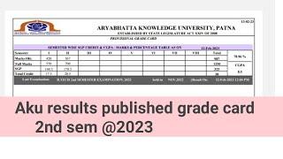 Result 2nd sem 2023 B-tech # AKU #