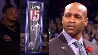 Vince Carter emotional as his jersey gets retired by Toronto Raptors