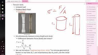 Mechanical properties of materials