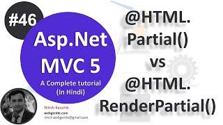 (#46) @Html.Partial vs @Html.RenderPartial | mvc tutorial for beginners in .net c#