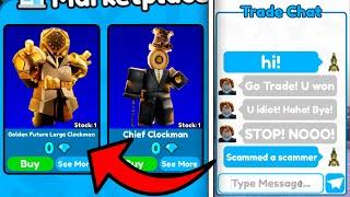  OMG  I SCAMMED a SCAMMER FOR NEW UNITS AND SOLD FOR 0 GEMS  | Roblox Toilet Tower Defense