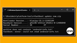 Fix "archive does not contain 'android-info.txt' fastboot: error: could not read android-info.txt"