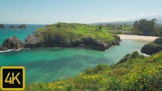 Playas de Poo y Celorio . Llanes. Playas de Asturias. 4K.