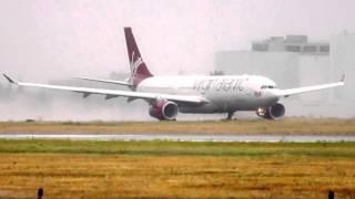 Delivery of Virgin Atlantic's Airbus A330 - with a damp weather