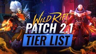 BEST Champions TIER List -  Patch 2.1 Wild Rift (LoL Mobile)