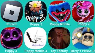 Roblox, Poppy playtime chapter 3, Poppy Mobile, Poppy 2, Poppy Mobile 4, Toy Factory, Barry's Prison