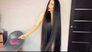 Brushing long hair on the face and cam I love my hair ( New Patreon)