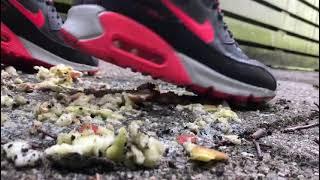 nike air max 90 girl crush food. satisfying asmr trample. fruit Apple crush.