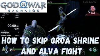 God of War: Ragnarök speedrun trick tutorial: Groa Shrine and Alva Fight Skip