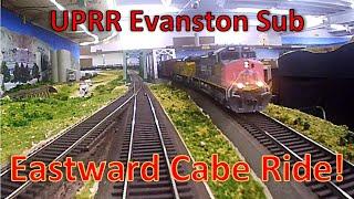 EASTWARD CAB RIDE! UPRR Evanston Sub Large HO Scale Model Railroad in Action Union Pacific Trains!