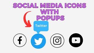 Social Media Icons with Popups using HTML & CSS #html #css #icon #popup #tutorial