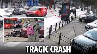 'Like a horror movie' Teen girl is hit and killed by car as it ploughs into crowd crossing road