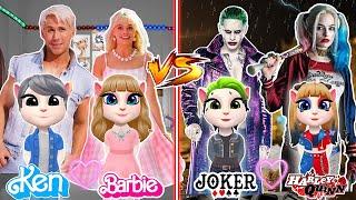 My talking Angela 2 || Barbie‍and Ken vS Harley Quinn and Joker 🃏|| cosplay