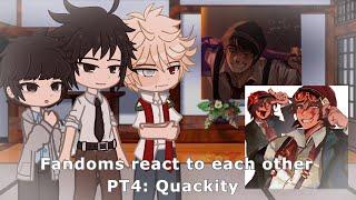 Fandoms react to each other | Quackity | PART 4 | DSMP, DDLC, FNAF, WHC1, MHA, ASL | Gacha Club