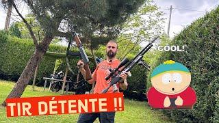 détente ! Tir avec la  M25 5.5mm et le ak47 airsoft 