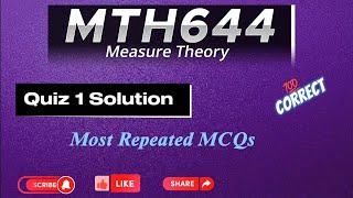 MTH 644 quiz#1 || Last date 09-06-2023|| Most repeated MCQs